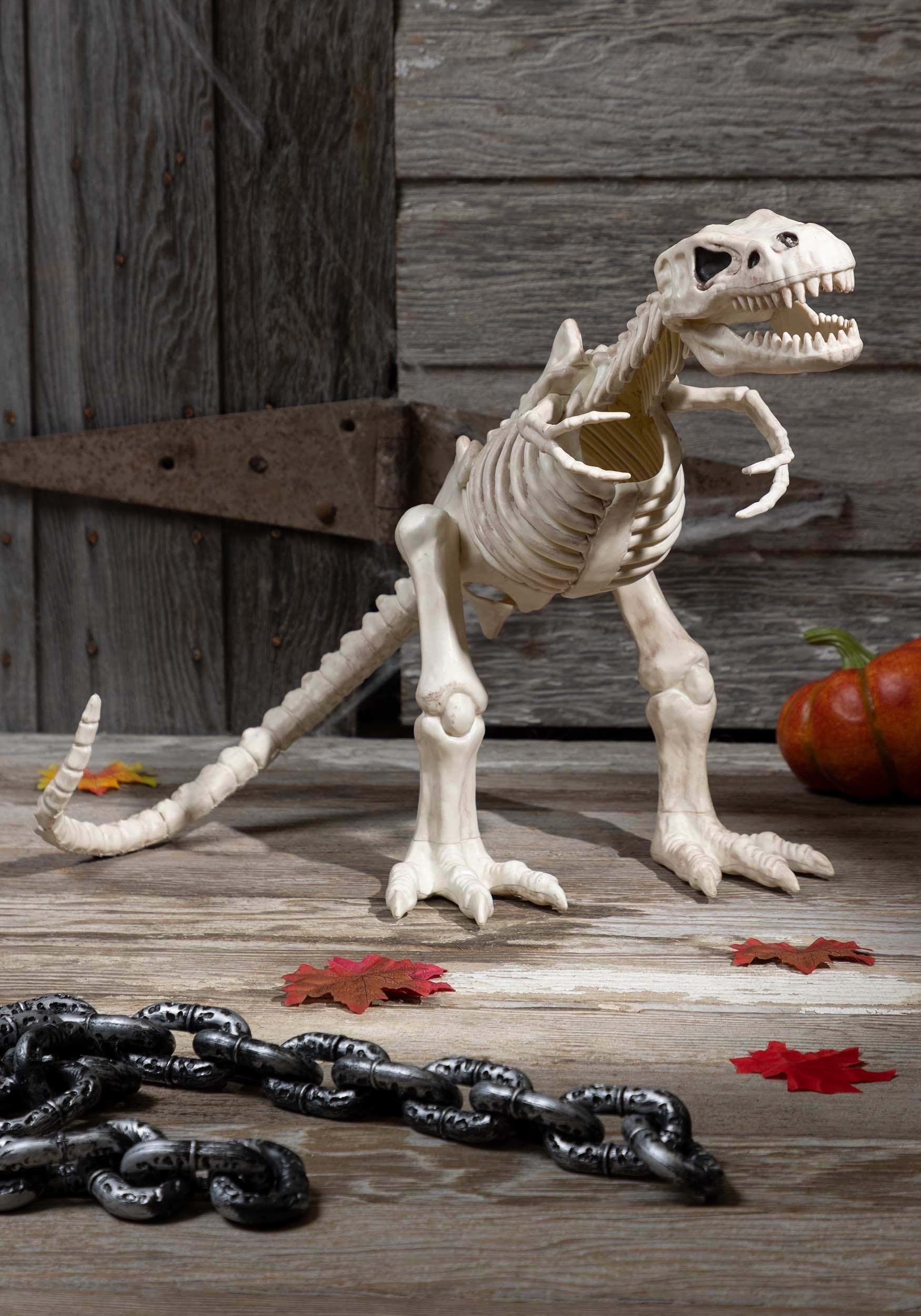 16In. T-Rex Skeleton Halloween Decoration